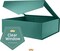 Extra Large Green Gift Box with Window, 16.3x14.2x5 Inches Clear Easter Gift Box for Present Contains Ribbon, Card, Groomsman Proposal Box with Magnetic Lid (Glossy Green)